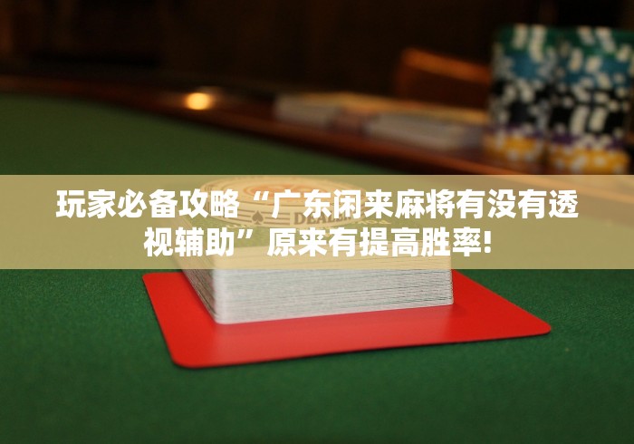 玩家必备攻略“广东闲来麻将有没有透视辅助”原来有提高胜率!
