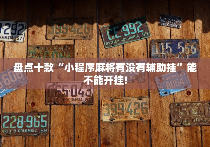 盘点十款“小程序麻将有没有辅助挂”能不能开挂! 盘点十款“小程序麻将有没有辅助挂”能不能开挂!