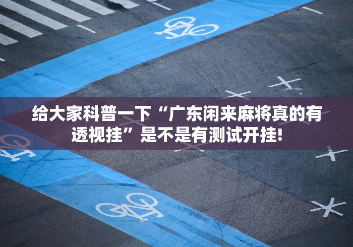 给大家科普一下“广东闲来麻将真的有透视挂”是不是有测试开挂!