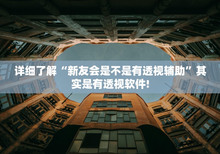 详细了解“新友会是不是有透视辅助”其实是有透视软件! 详细了解“新友会是不是有透视辅助”其实是有透视软件!