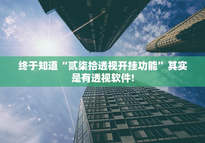 终于知道“贰柒拾透视开挂功能”其实是有透视软件!