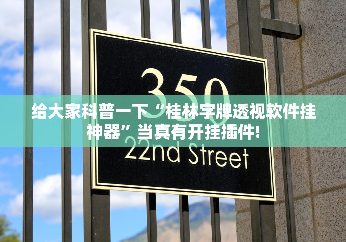 给大家科普一下“桂林字牌透视软件挂神器”当真有开挂插件!